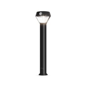 A sleek black Ring smart outdoor path light with a modern design and built-in motion sensor.