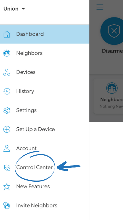 Tap “Control Center”