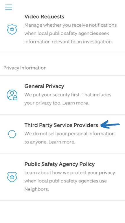 “Third Party Service Providers”